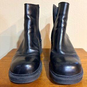 Nine West Cloud 9 Black Leather Ankle Boots Women's 8M